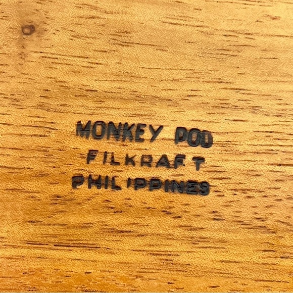 Vintage MCM Monkey Pod Wood Fish Shaped  Serving Bowl Platter - Picture 11 of 11